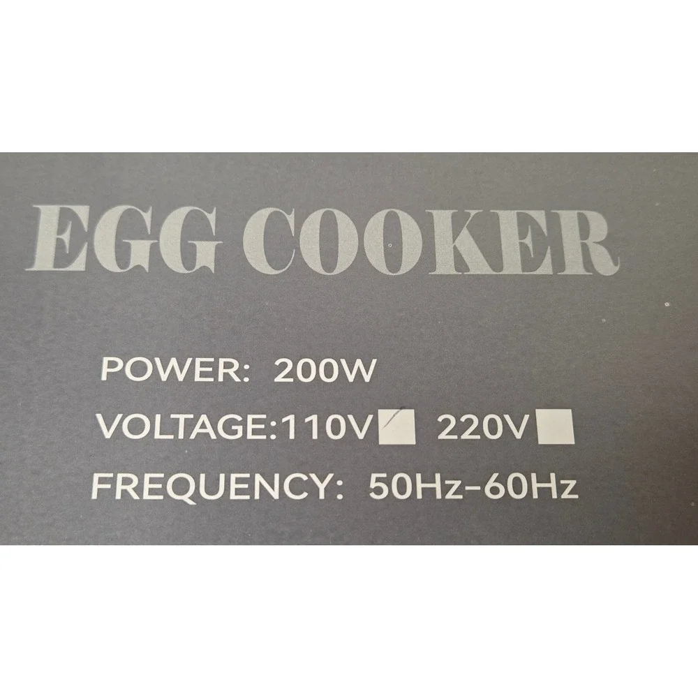 Electric Egg Cooker Rapid 6 Egg Capacity Steamer 200W 110V Stainless Steel Black
